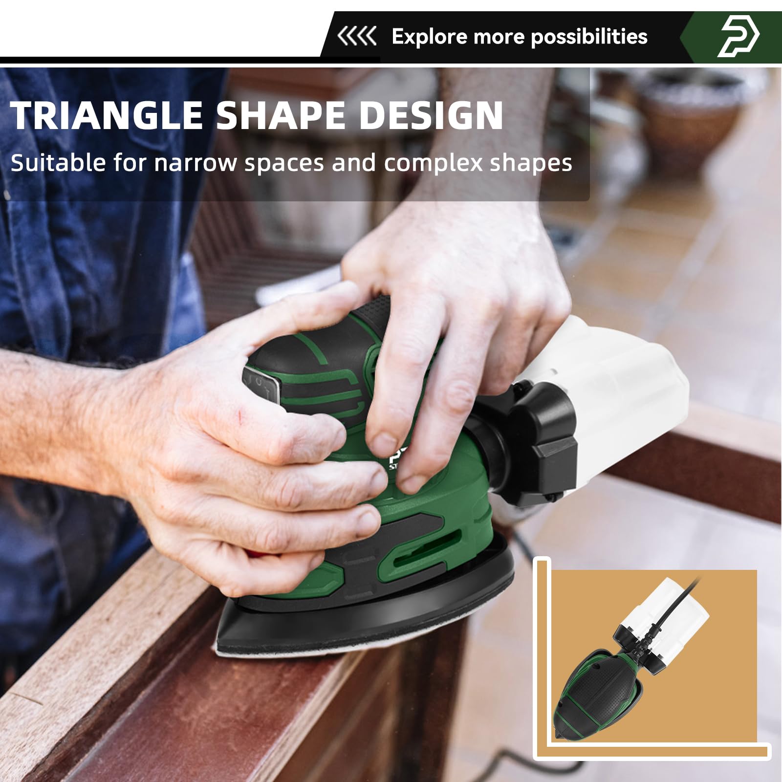 Prostormer Detail Sander quick-change pad with multi-grit compatibility