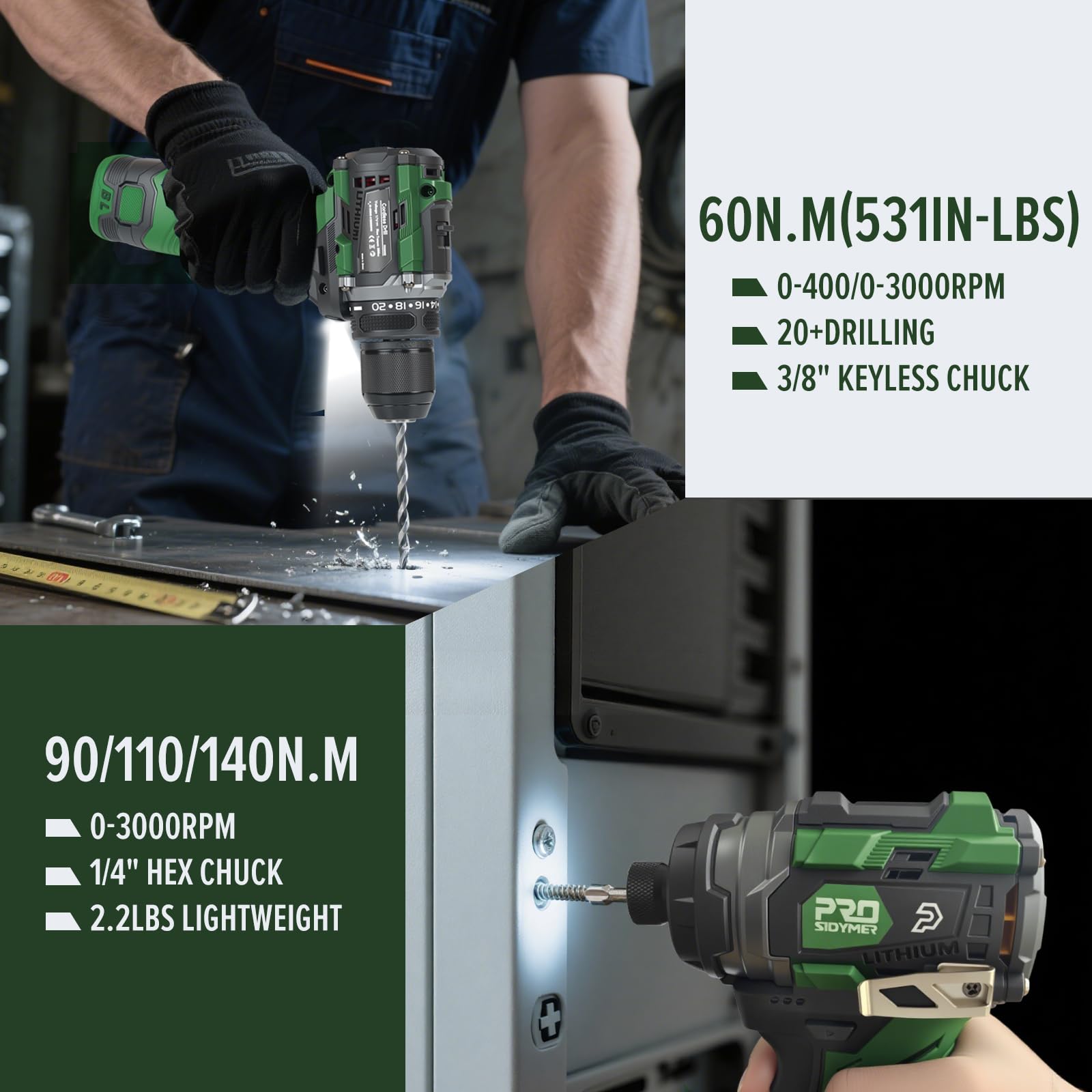 Dual Prostormer 1.5Ah batteries for extended cordless use