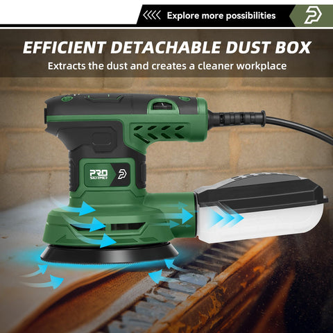 Prostormer sander used on metal and wood surfaces for polishing and finishing
