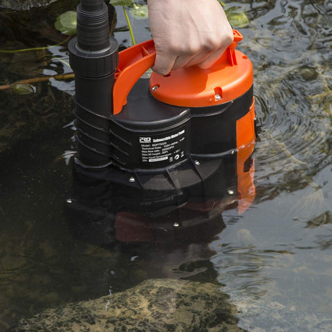 Prostormer sump pump installed in basement for water removal.