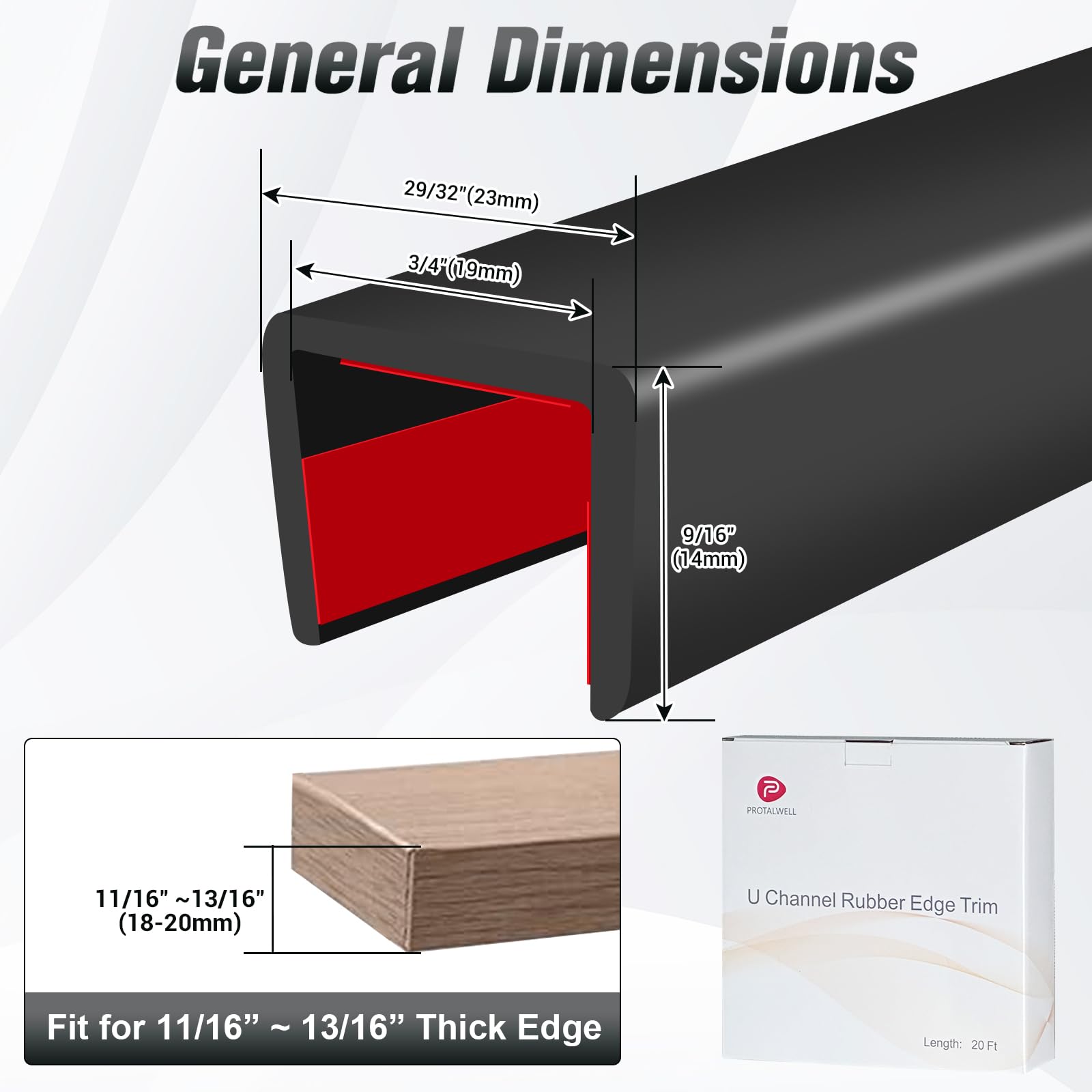 Protalwell edge trim demonstrates three-sided adhesive securing a stronger edge seal