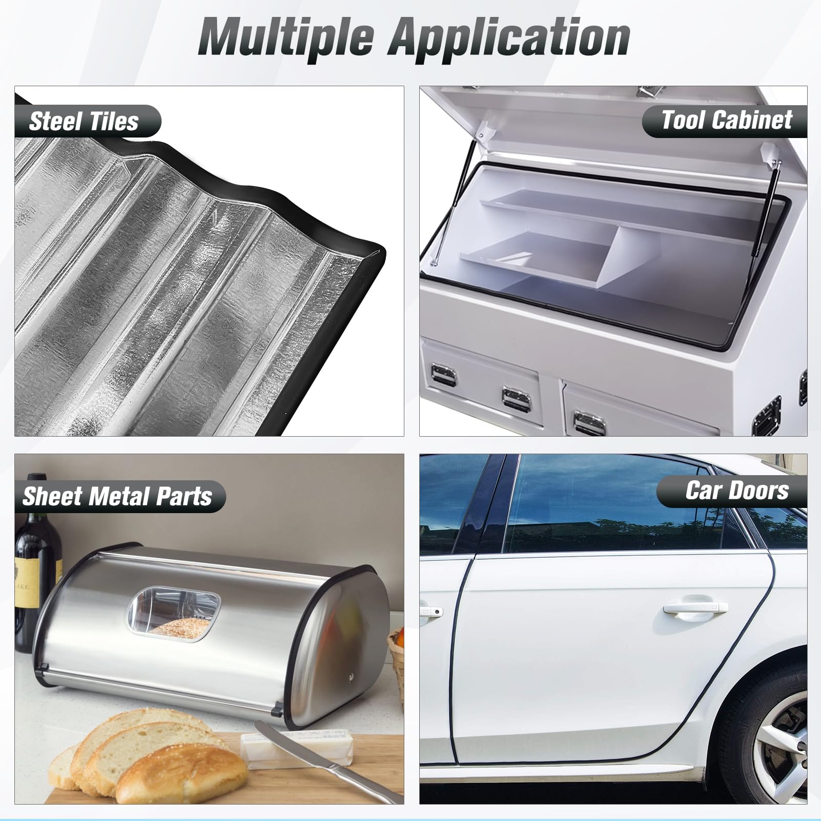 Protalwell edge trim across sheet metal cabinets to prevent scratches