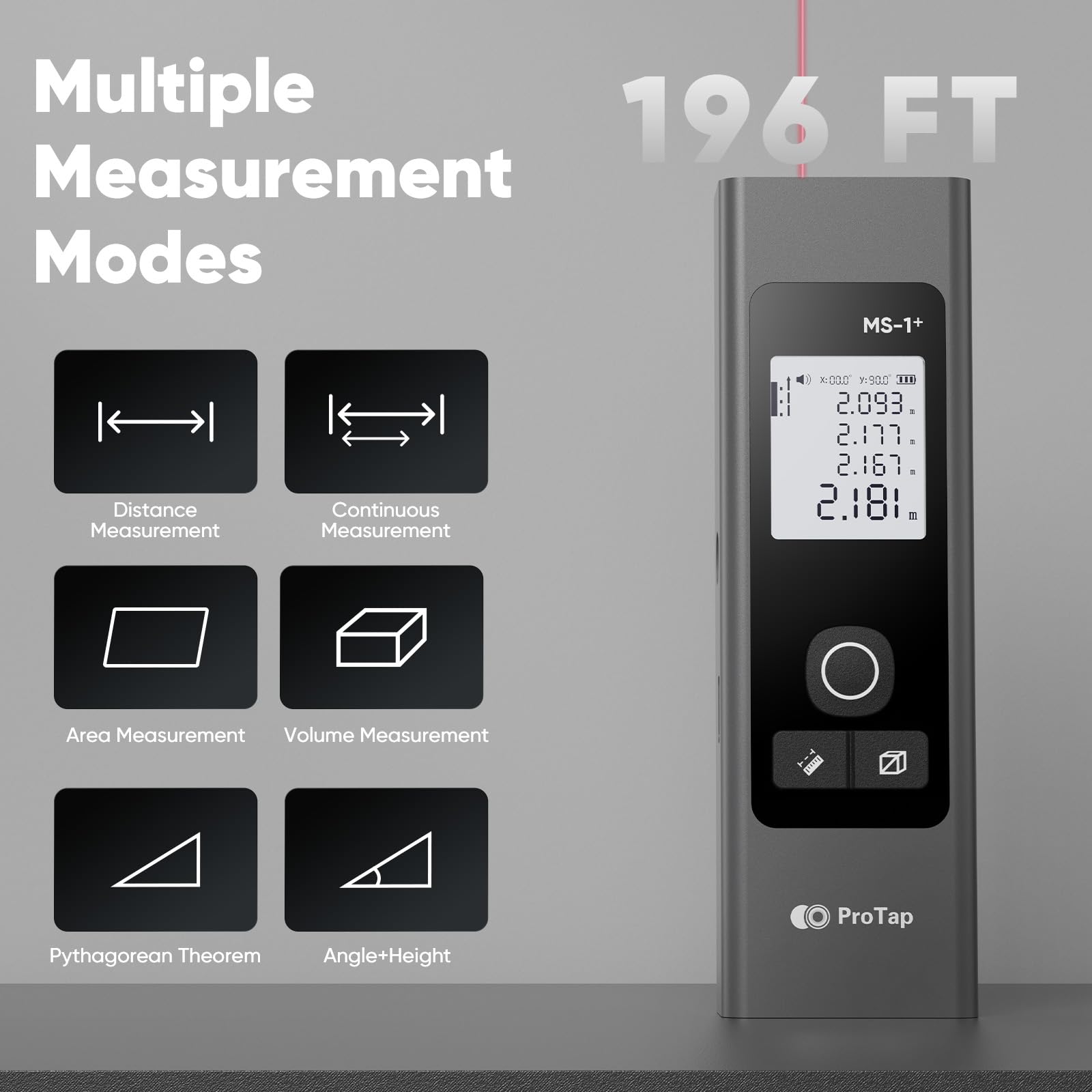 ProTap's three laser heads enable vertical, horizontal, and cross-line alignment.