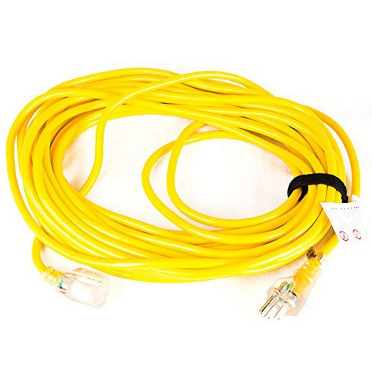 ProTeam 101678 extension cord in yellow, 50 ft, ideal for heavy-duty power on job sites.