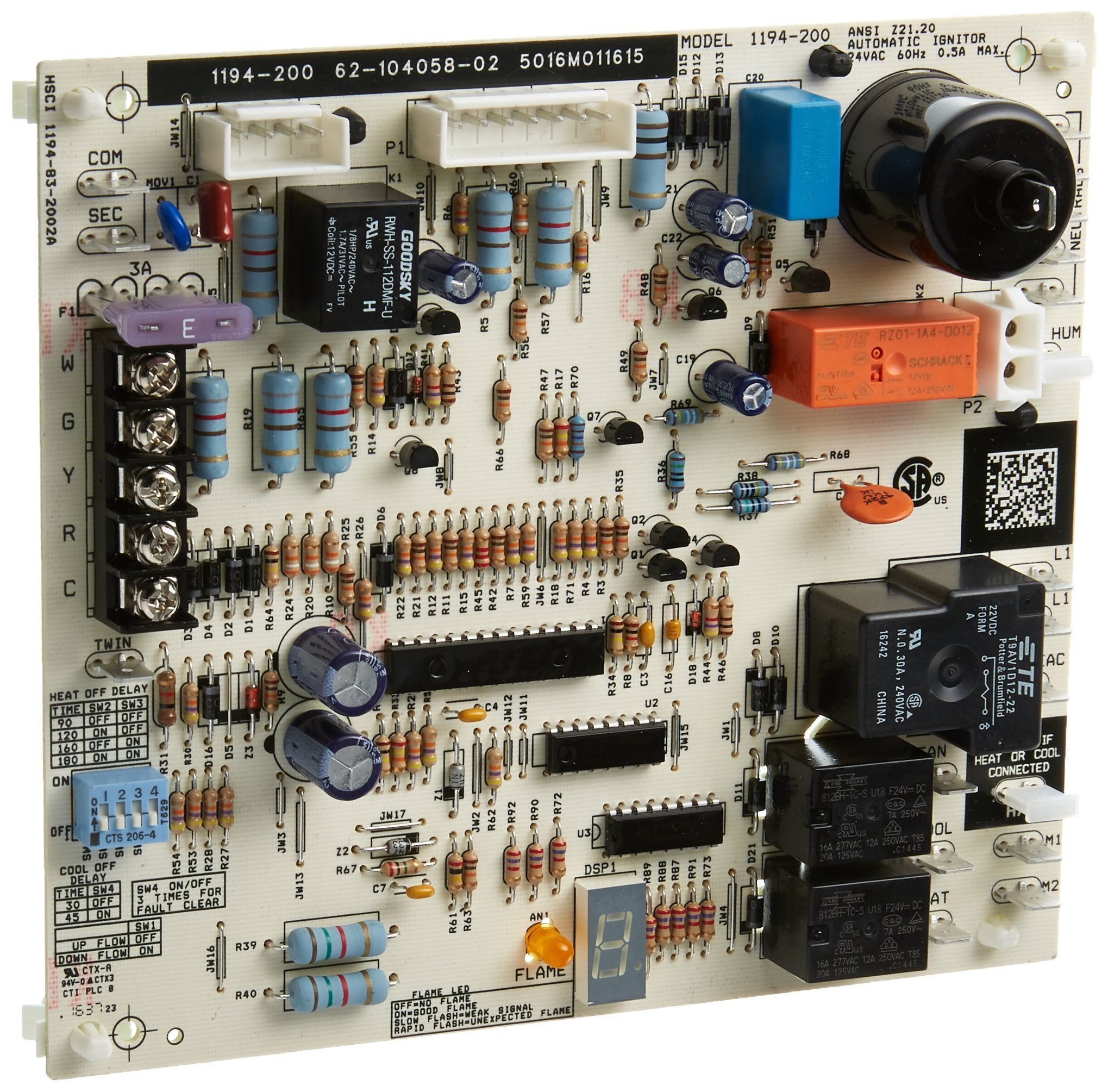 ProTech 62-104058-02 integrated furnace control board for reliable heating control