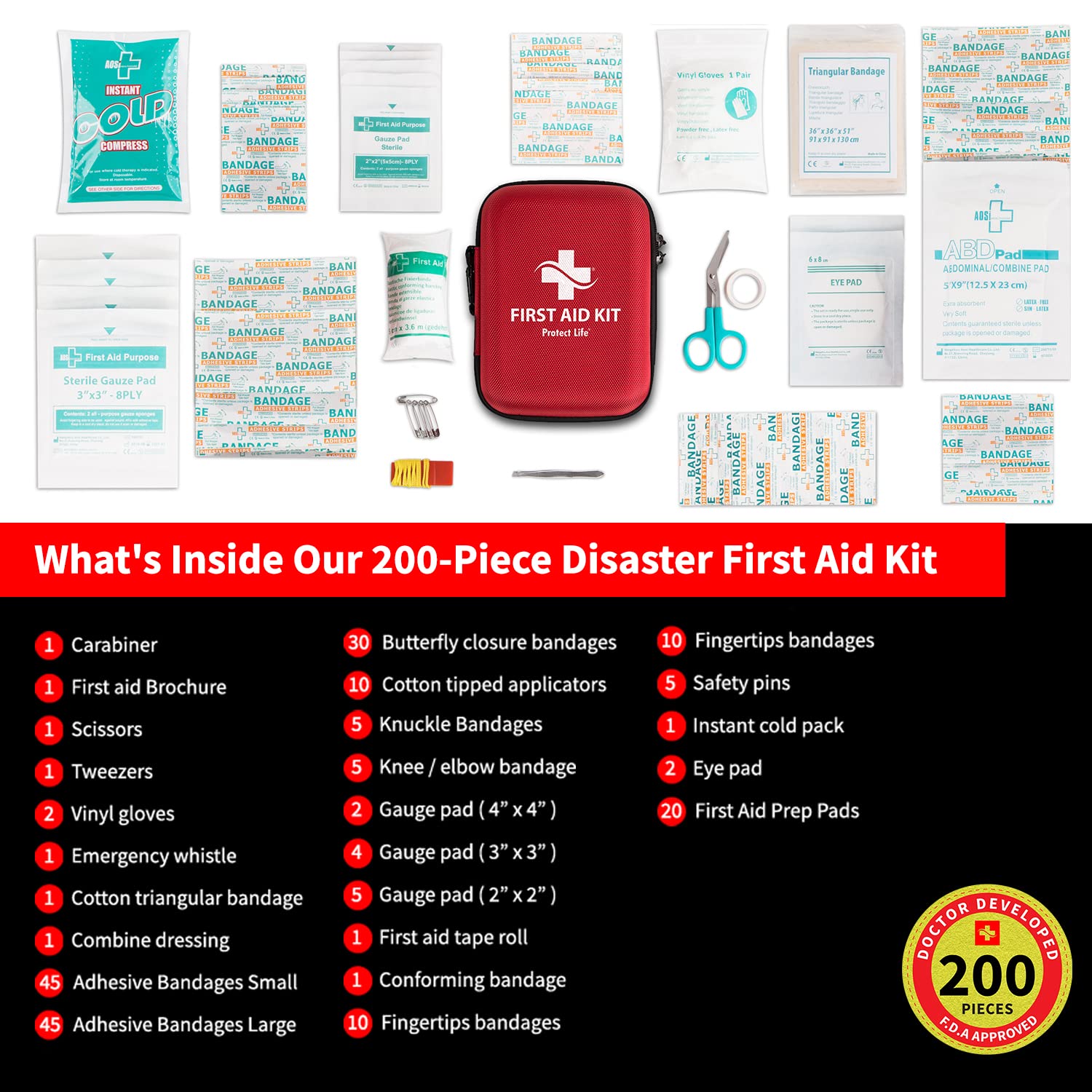 Protect Life 200pc kit keeps essential supplies within reach on hikes.
