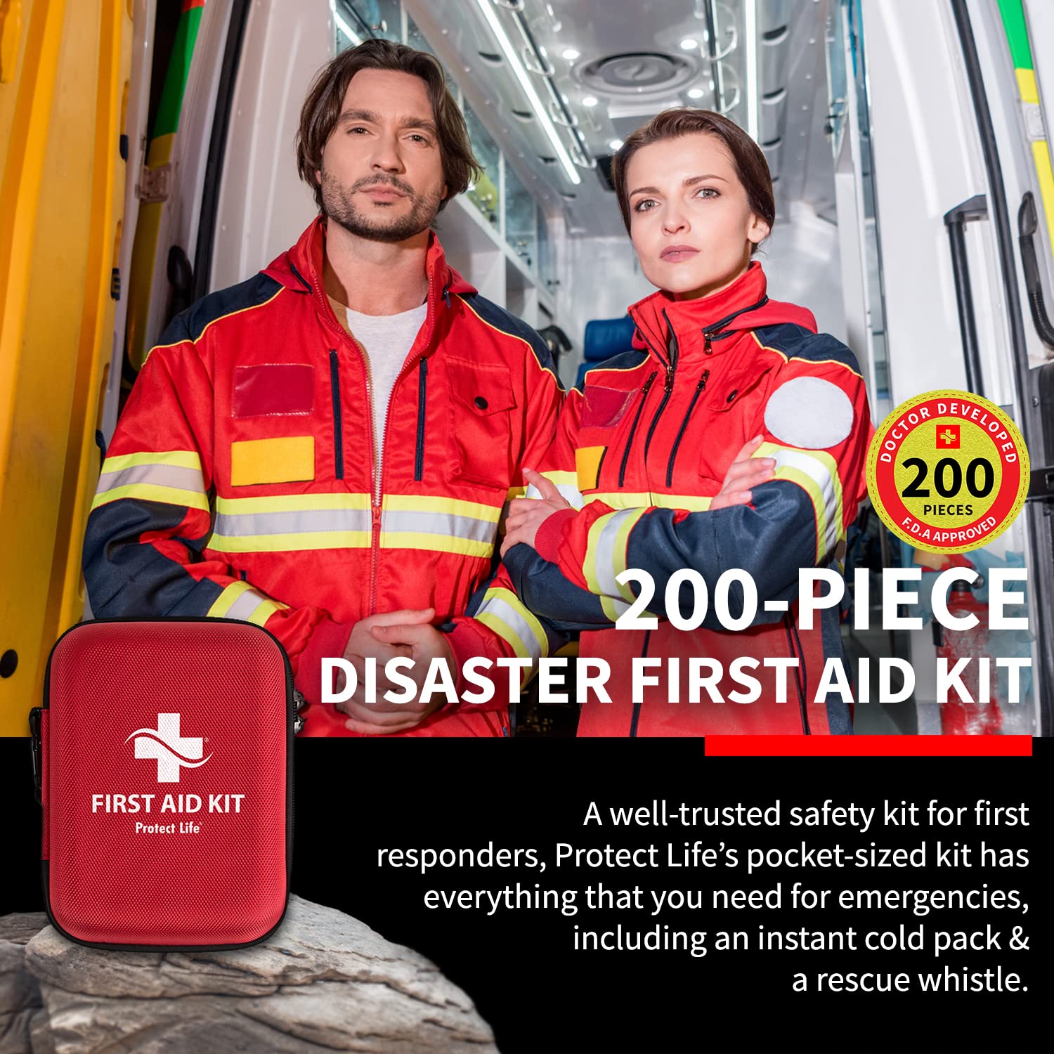 Protect Life Survival Kit rugged case endures outdoor use.