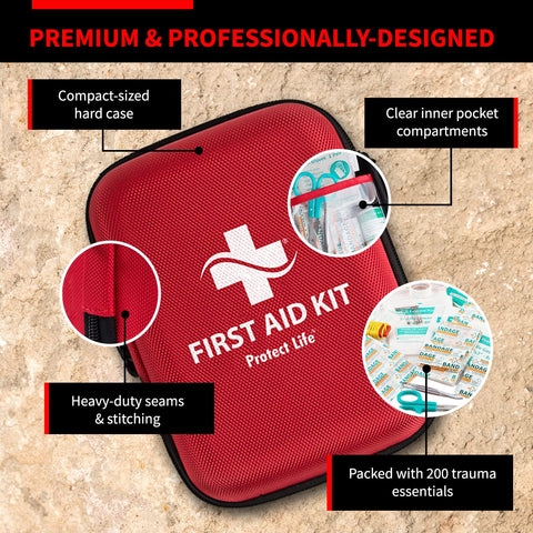 Protect Life Survival Kit travel-ready in the glove box for quick access.