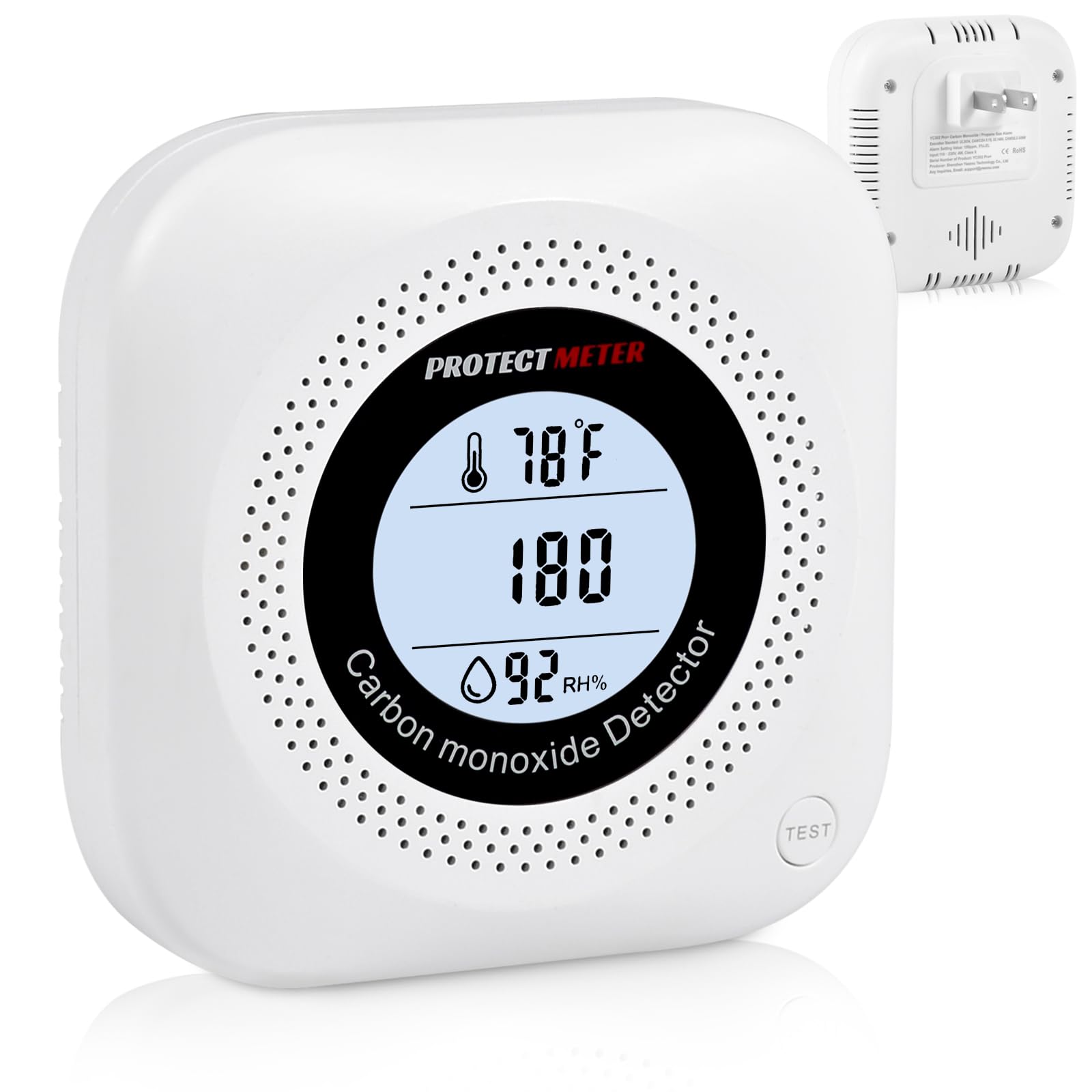 PROTECTMETER CO Detector Plug-In LCD Display shows real-time readings.