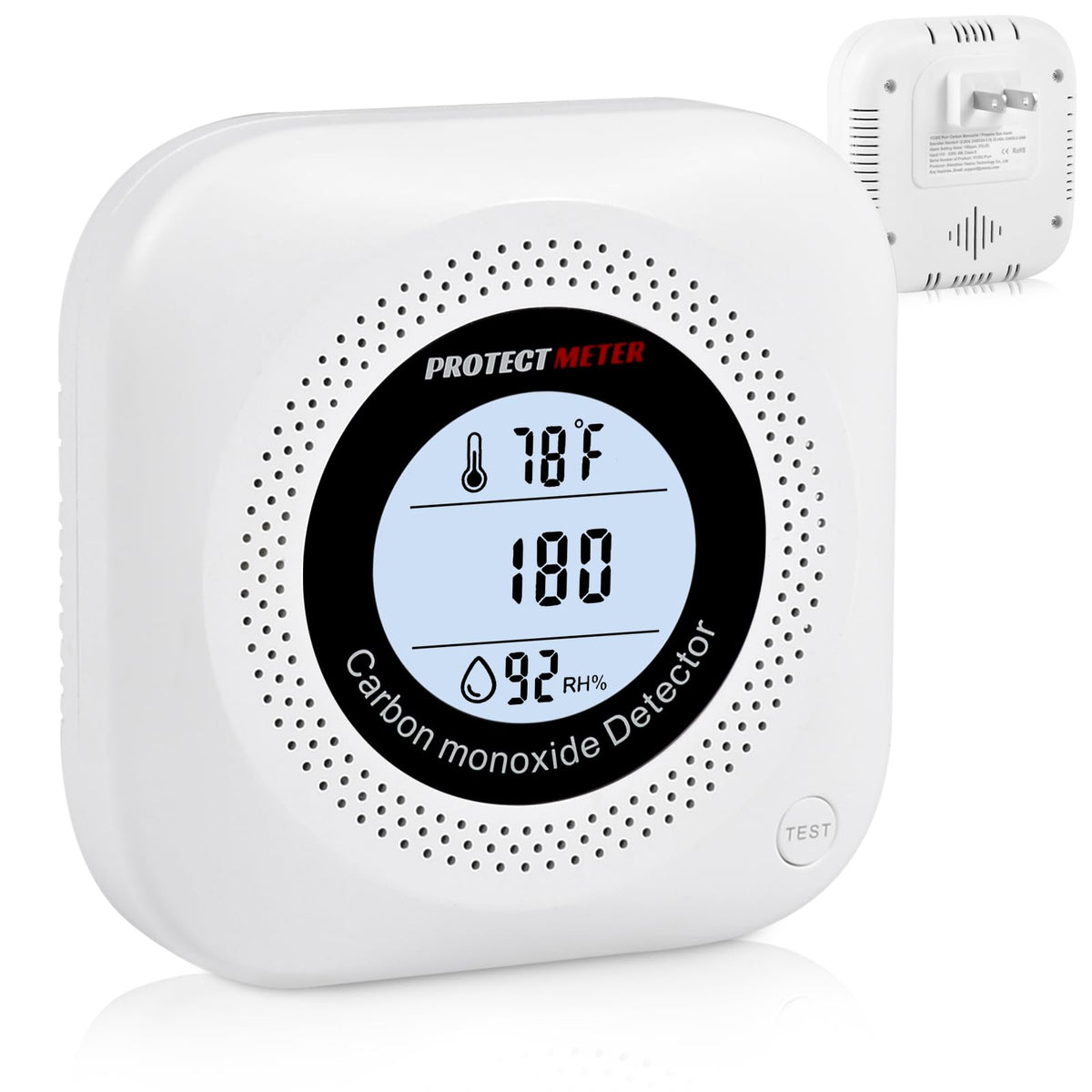PROTECTMETER CO Detector Plug-In LCD Display shows real-time readings.