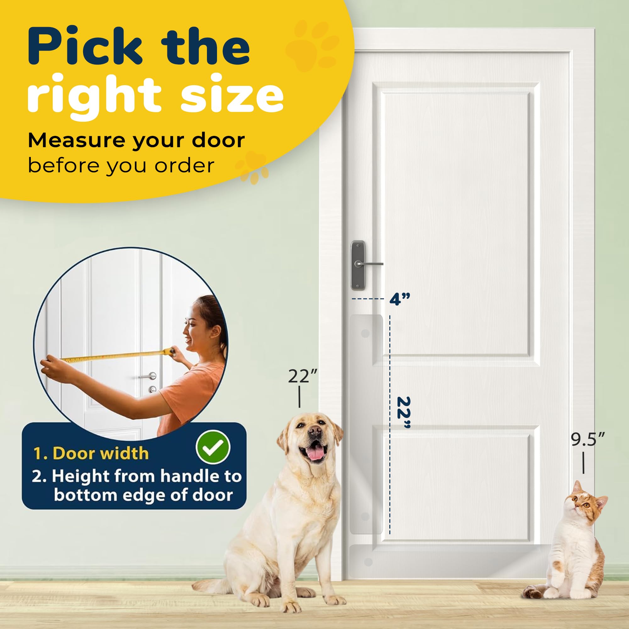 PROTECTO 22x4 clear sheets provide durable scratch protection for doors.