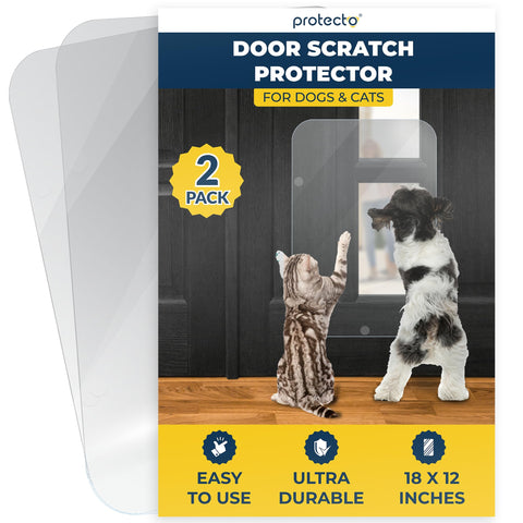 PROTECTO door scratch guard 18x12 protects against pet scratches on a door.