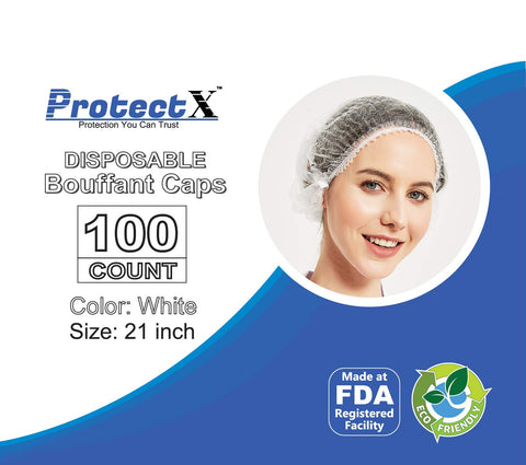 ProtectX 21-inch bouffant cap offers roomy fit for moderate-length hair.