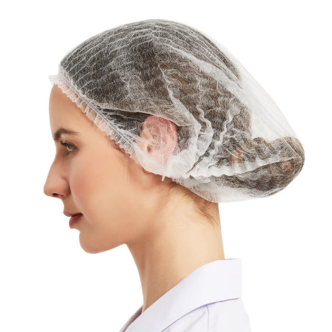 ProtectX elastic head cover demonstrates secure bouffant for spa and kitchen tasks.