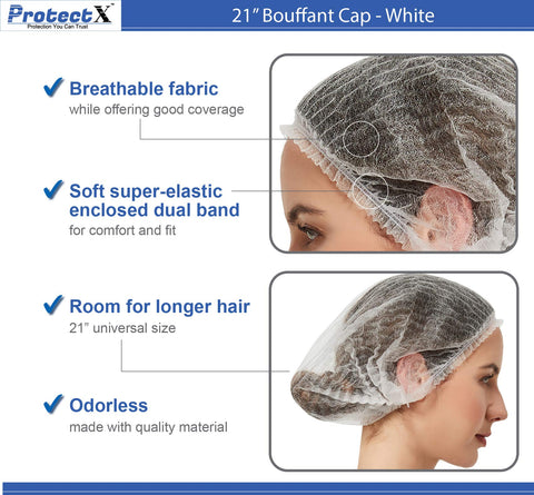 ProtectX eight-color bouffant caps showcase versatile color options for teams.