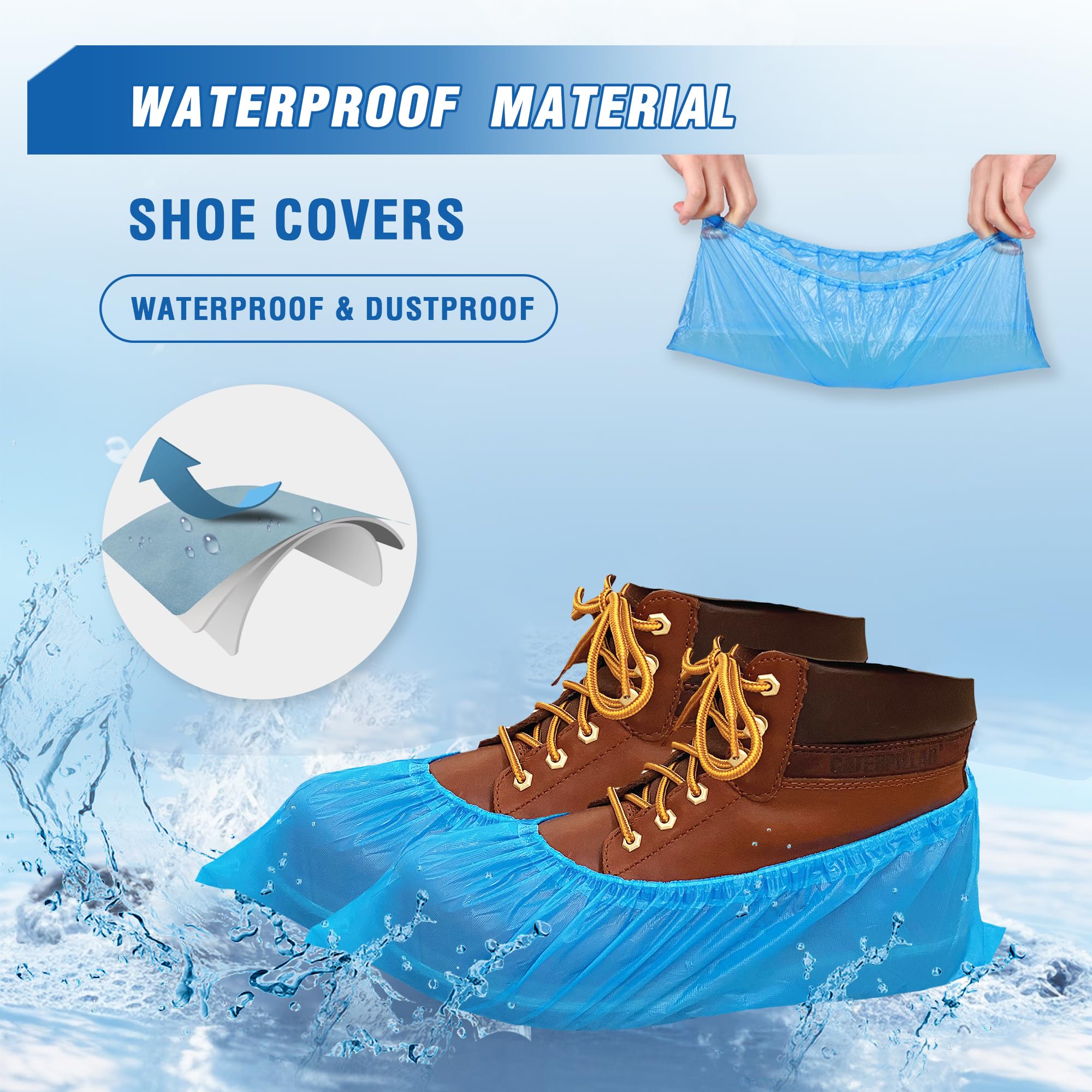 ProtectX XL double-elastic shoe cover seals snugly for secure fit.