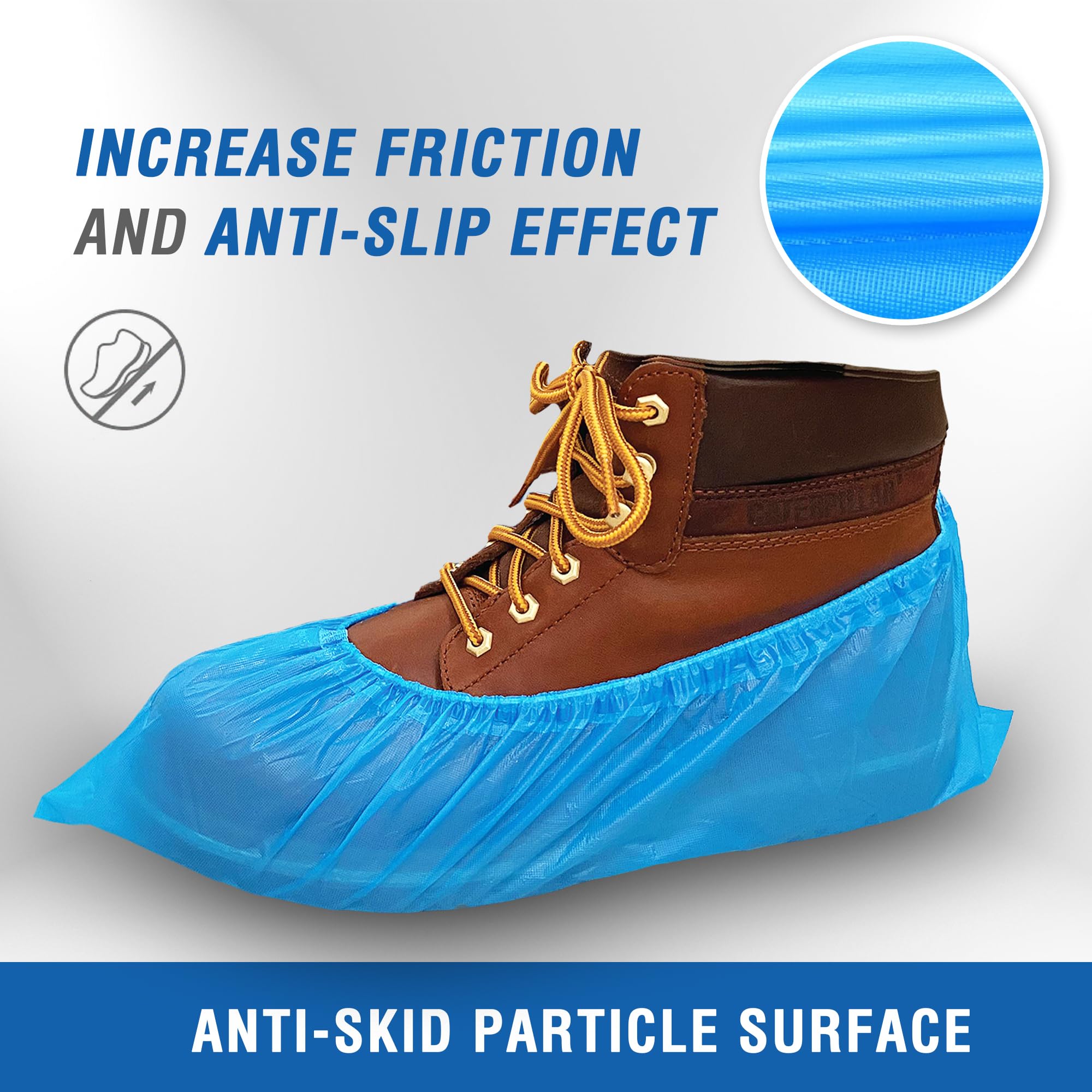 ProtectX XL slip-resistant shoe cover provides traction on various surfaces.