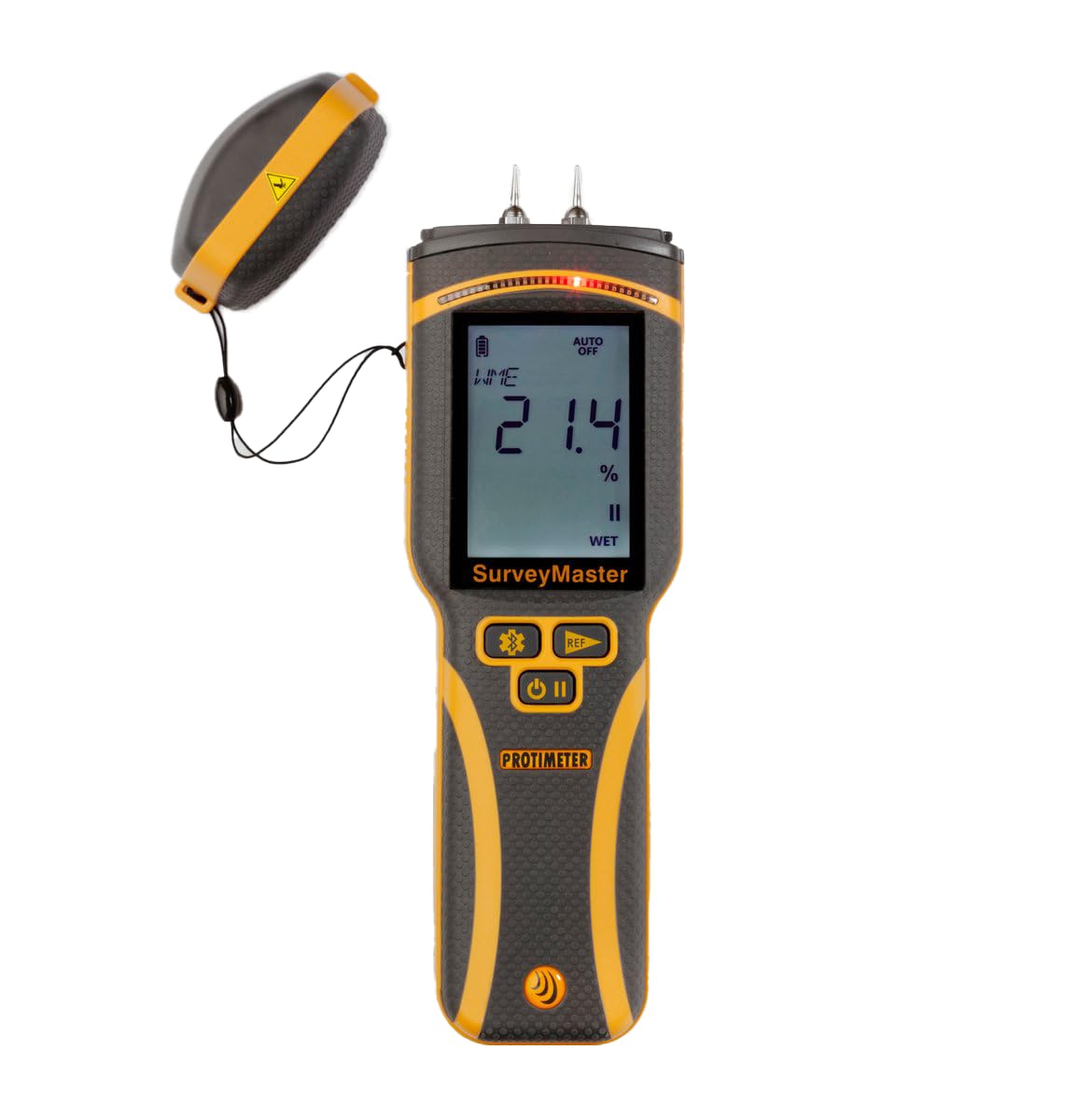 Protimeter Surveymaster display reading features a large, clear screen for quick moisture checks.