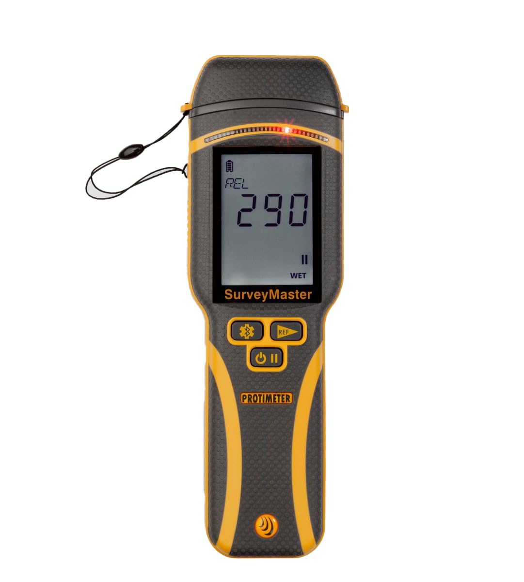 Protimeter Surveymaster front view showing ergonomic, one-handed field use.