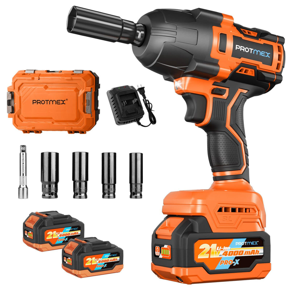 Protmex 900ft-lbs cordless impact wrench ready for heavy-duty bolting tasks
