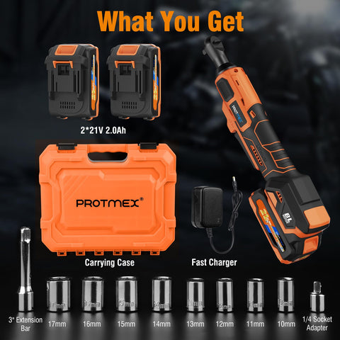 Includes sockets and extension for immediate use