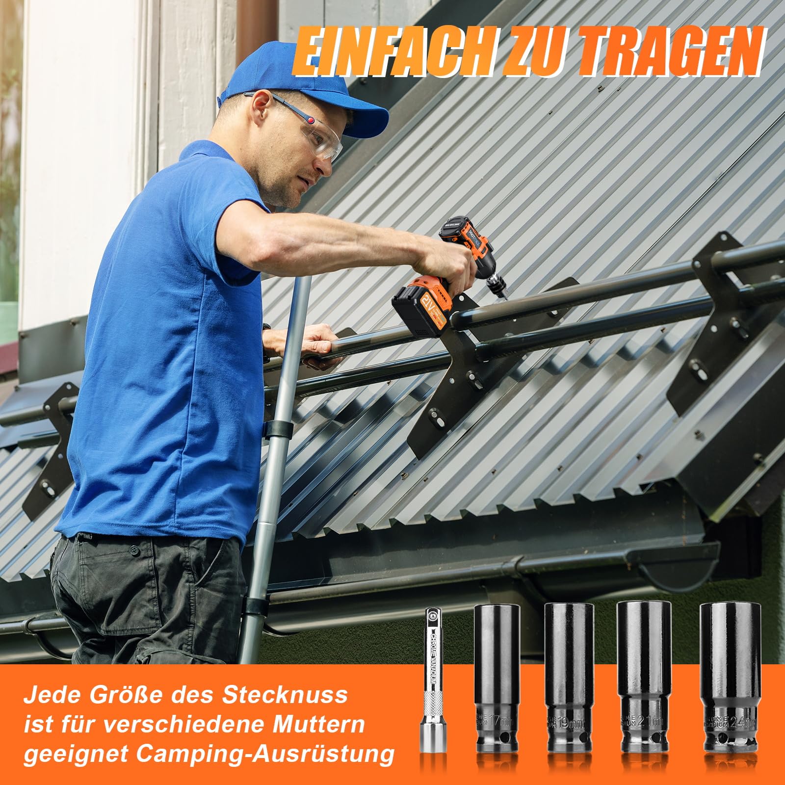 Protmex built-in LED light brightens dark work areas for precise bolt removal.