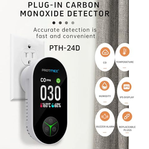 Protmex CO detector alarm sounds clearly when CO rises