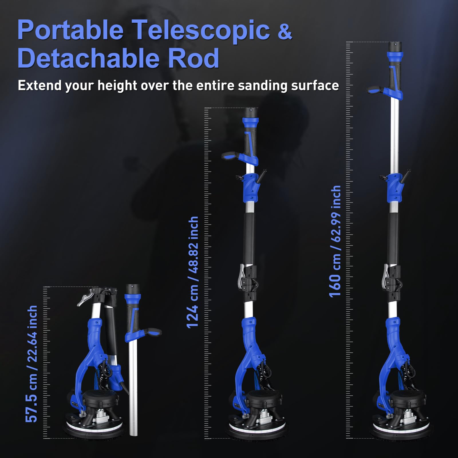 360 no dead angle head and 120 swing angle extension rod