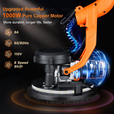 Protmex drywall sander with dust collection system for cleaner sanding sessions.