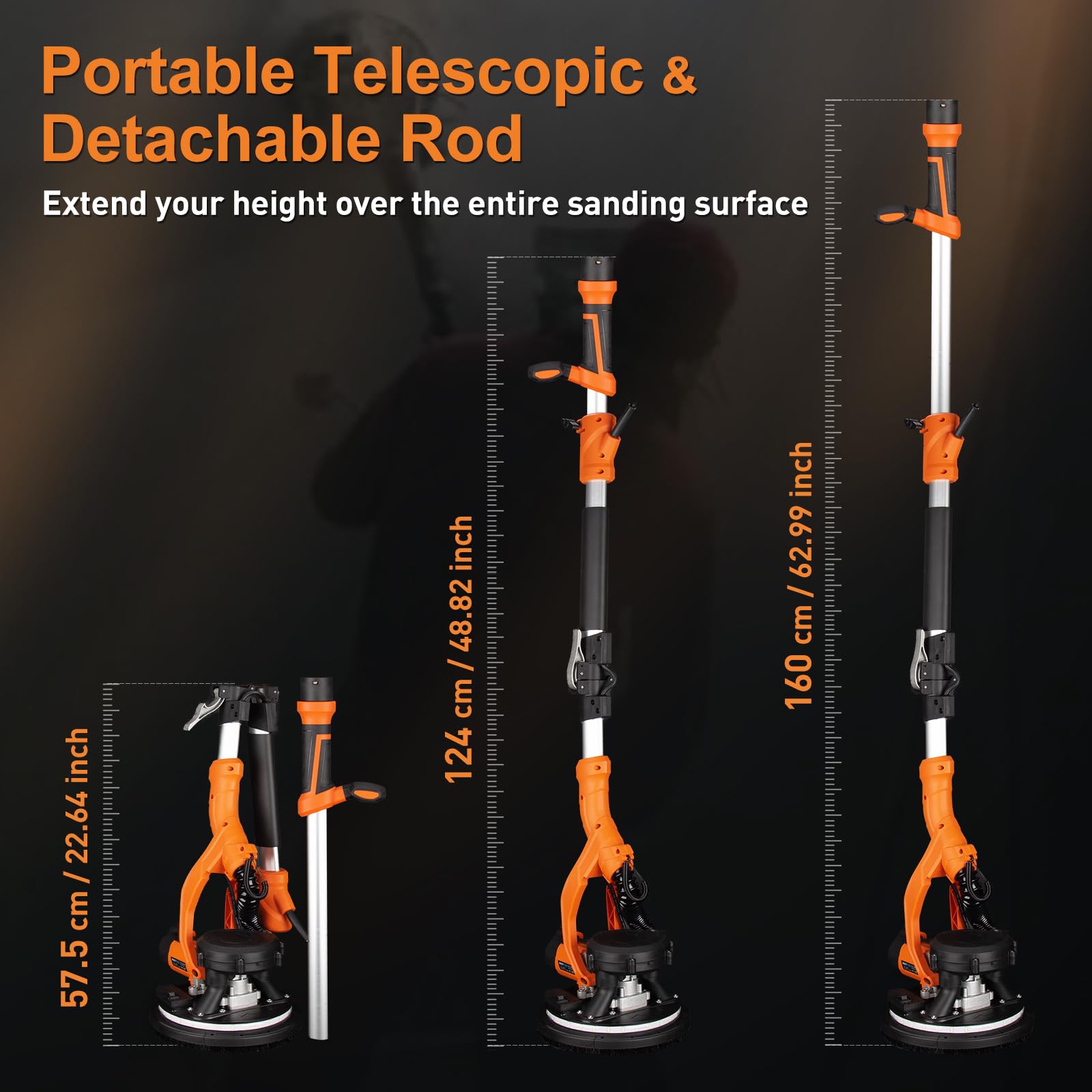 Protmex extendable pole extends reach to high ceilings safely.