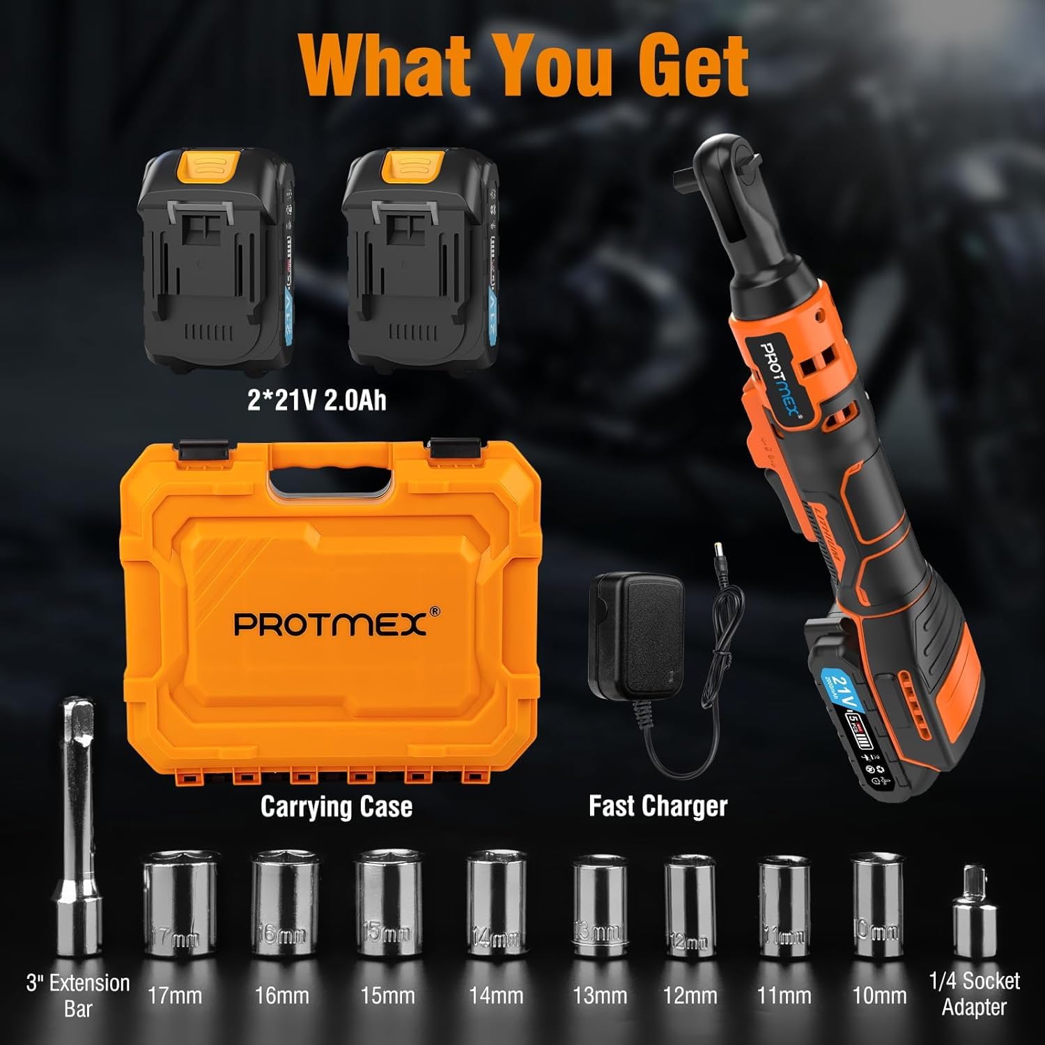 Protmex extension bar provides extra reach for difficult areas.