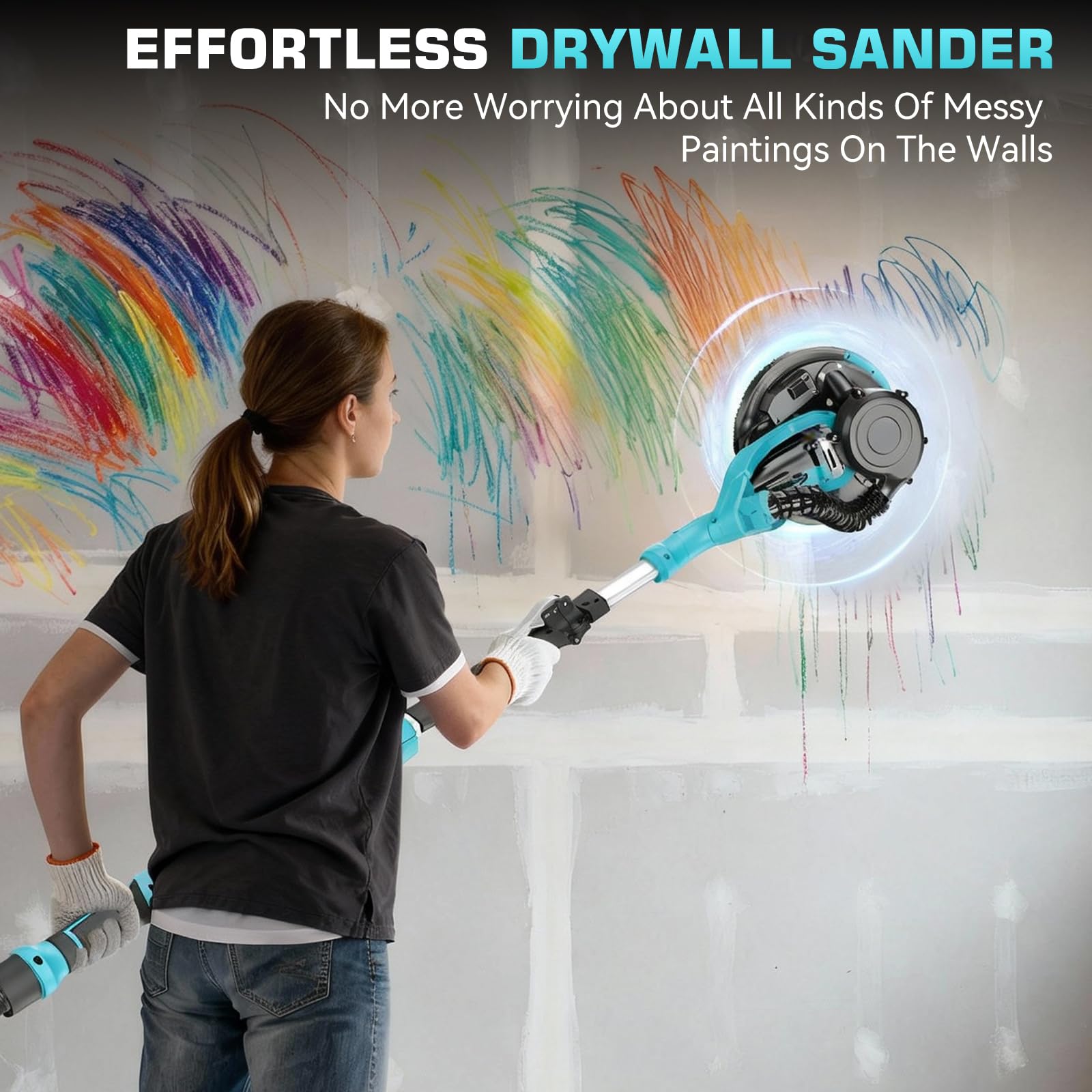 Protmex drywall sander kit includes sandpaper and safety gear