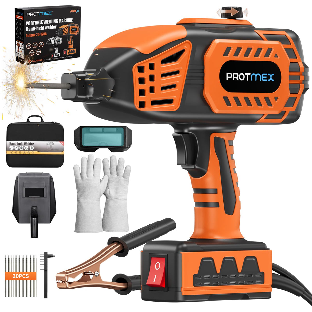 Protmex portable welder 110V in action for quick home repairs.