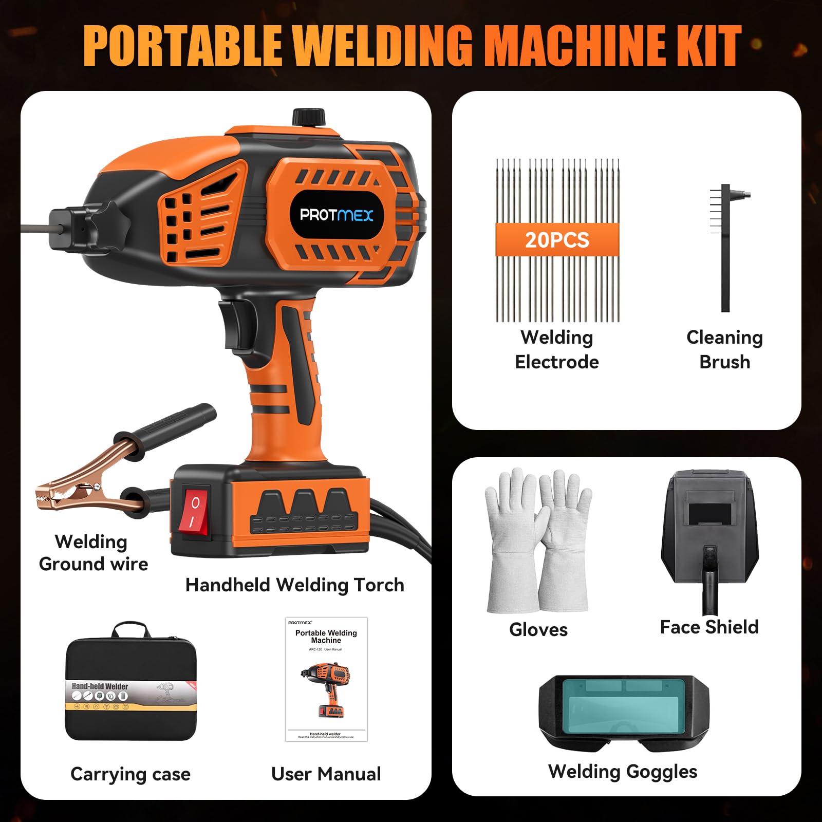 Protmex ready-to-go tool with carry bag for on-site repairs.