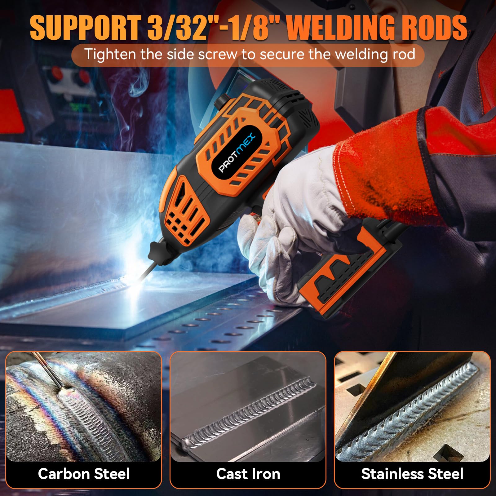 Protmex safety features safeguard against overheating and short circuits while you weld.