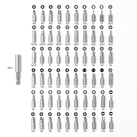 Protorq temper-proof hex bits demonstrate broad size range.
