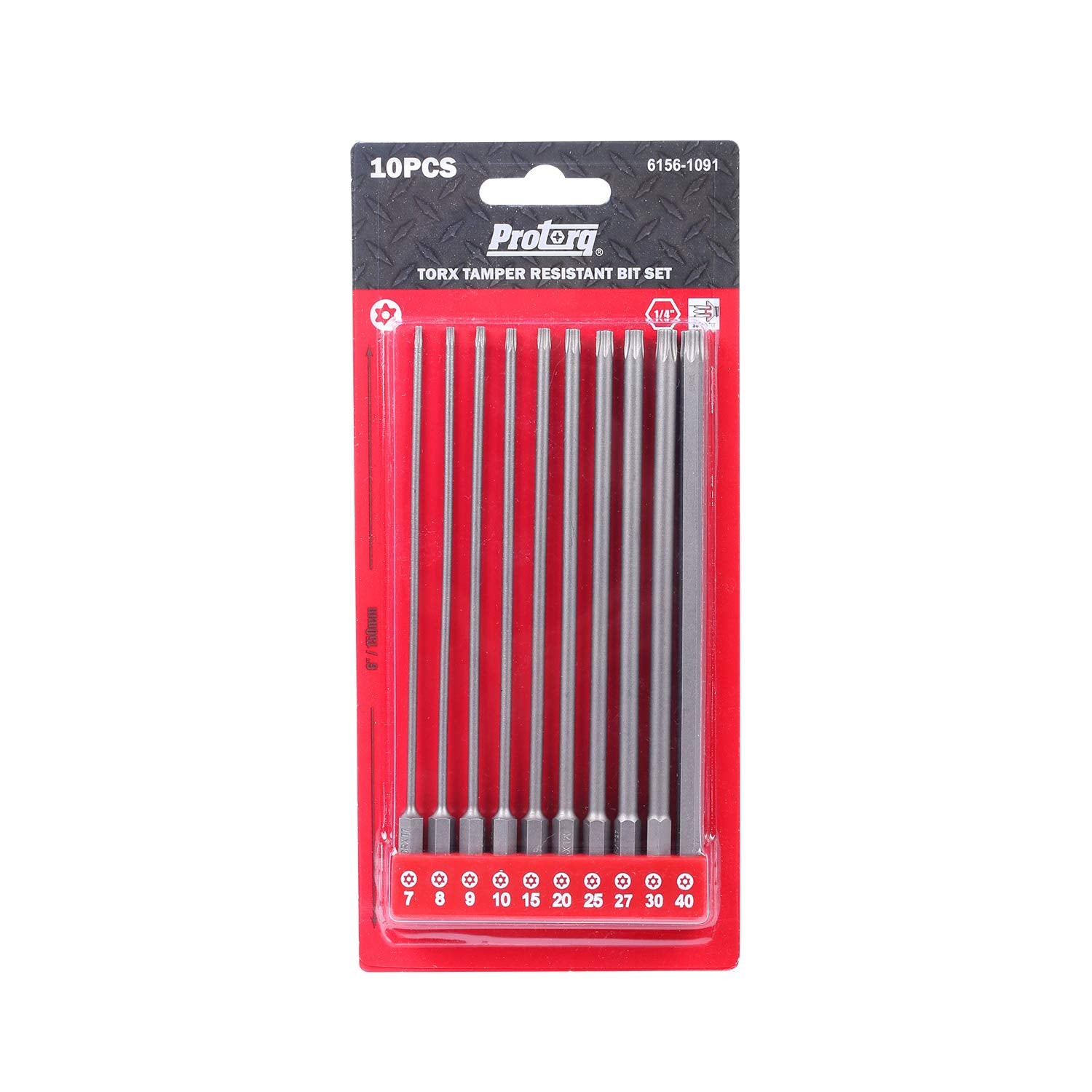Protorq torx tamper-resistant bits set with T7–T40 for versatile torque applications