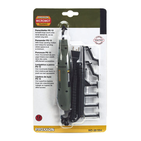 PROXXON PS 13 side grip showing ergonomic control in tight spaces