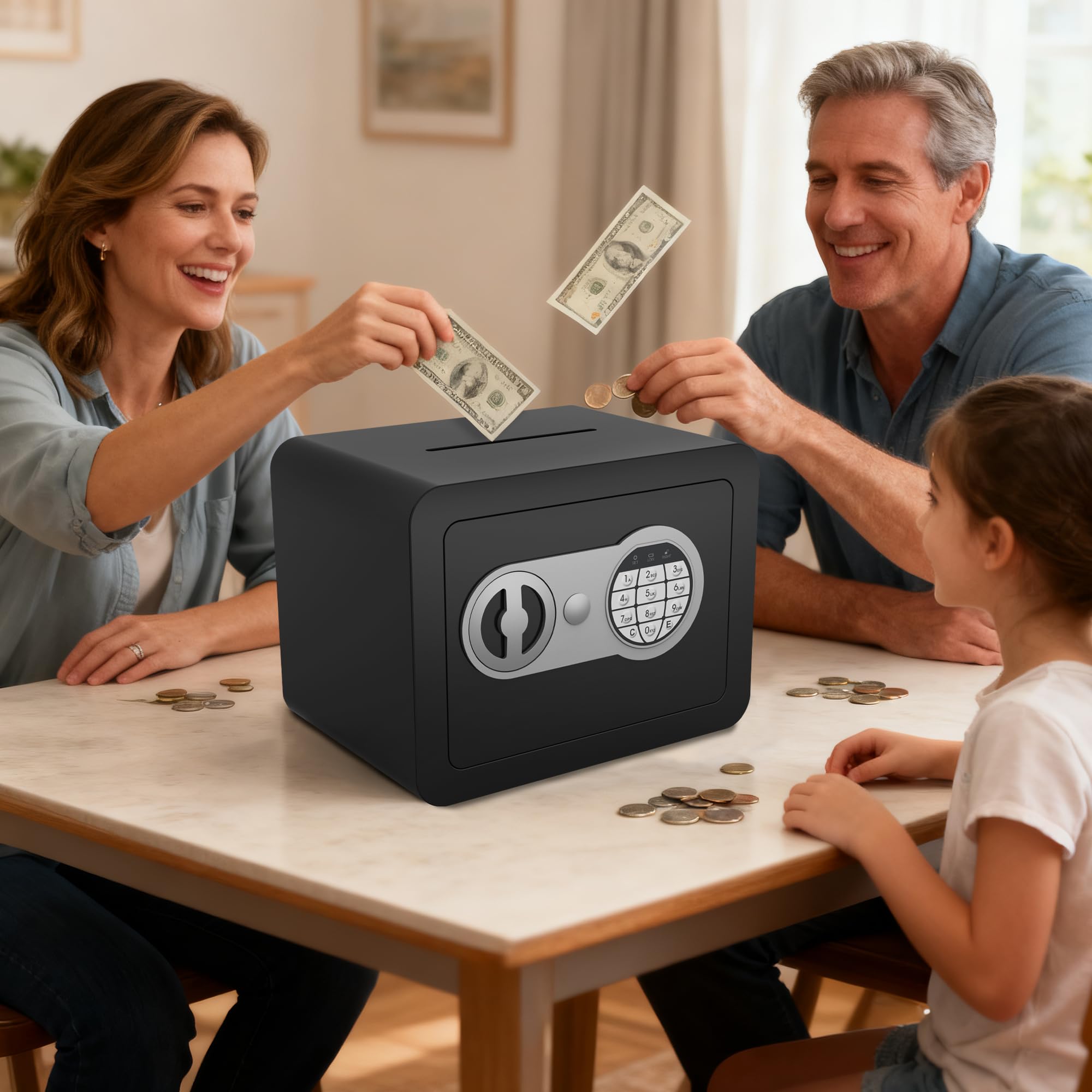 Prozora cabinet safe keeps money organized and protected