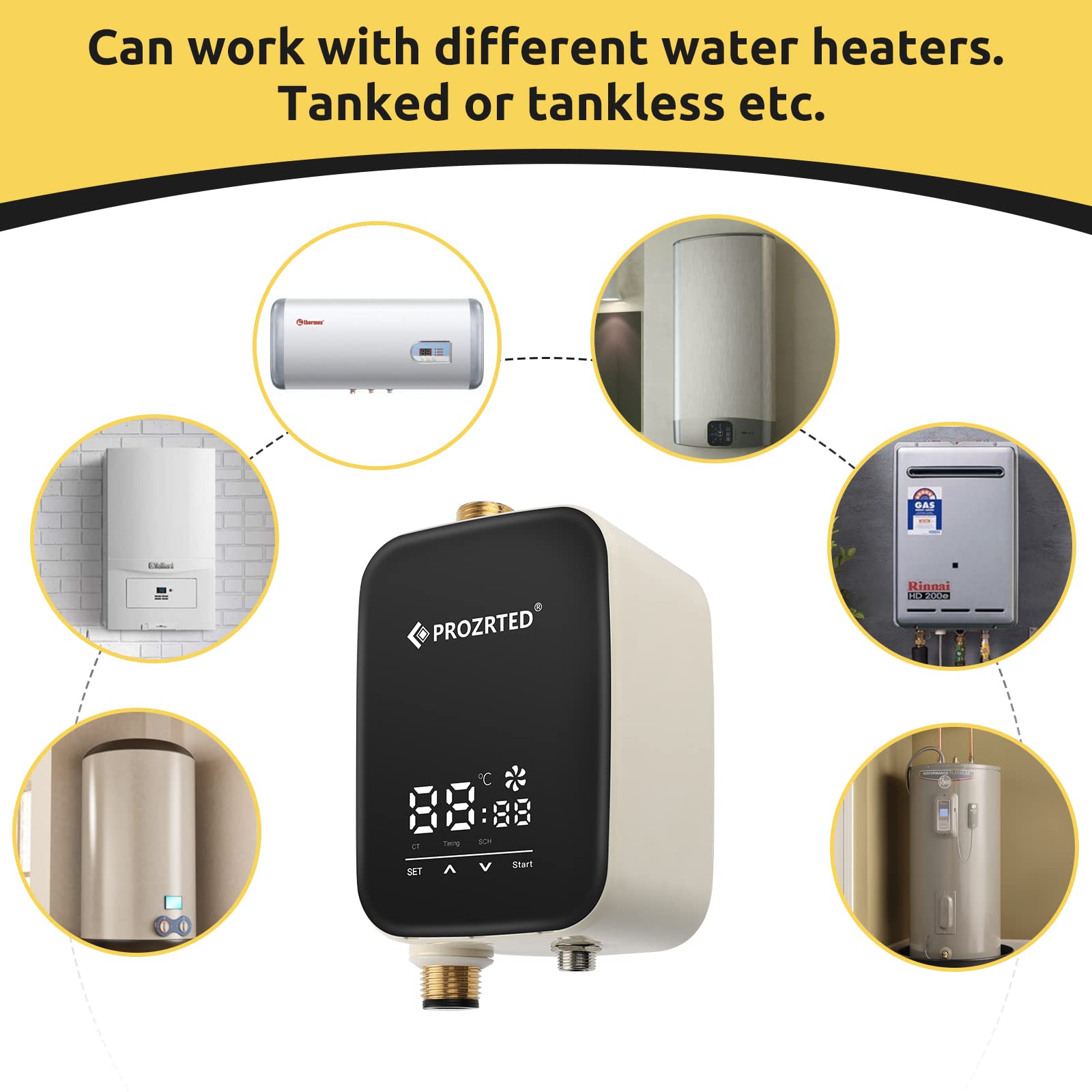 PROZRTED HBS24-12T max flow and head ensure reliable hot water reach.