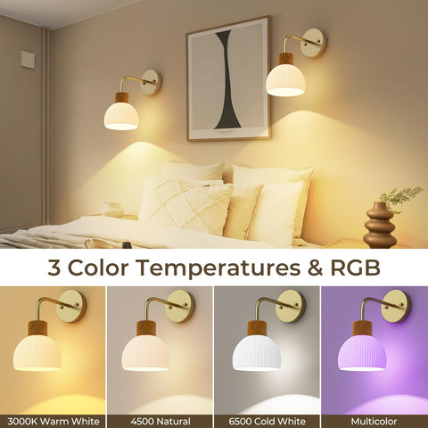 Three color temperatures and natural lighting for versatility.
