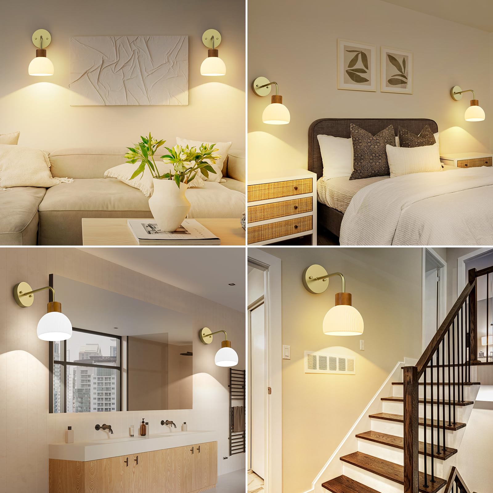 Easy installation without hardwiring using magnetic bulbs.