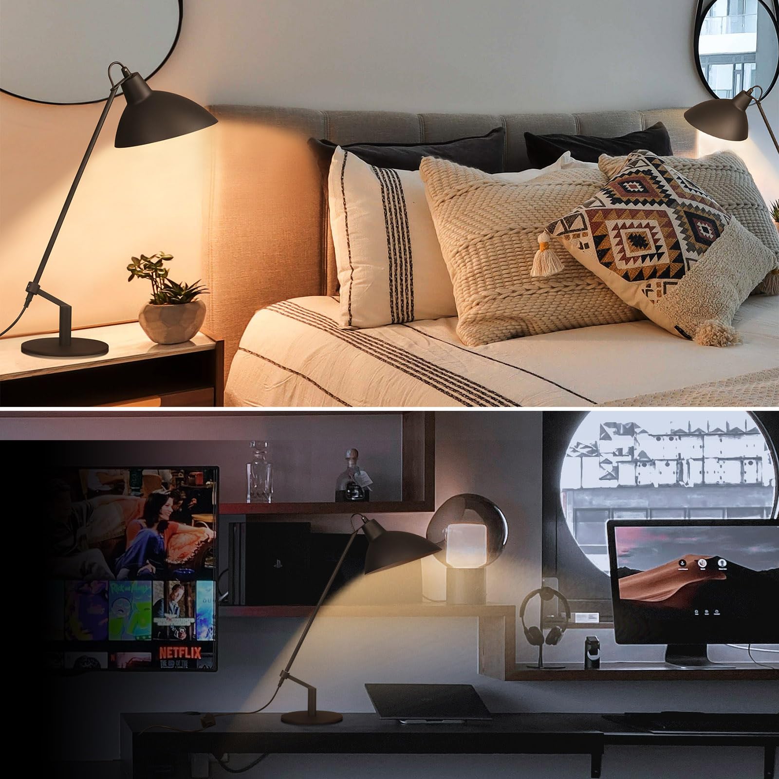 PSDSSHIIS desk lamp on nightstand adds practical task lighting
