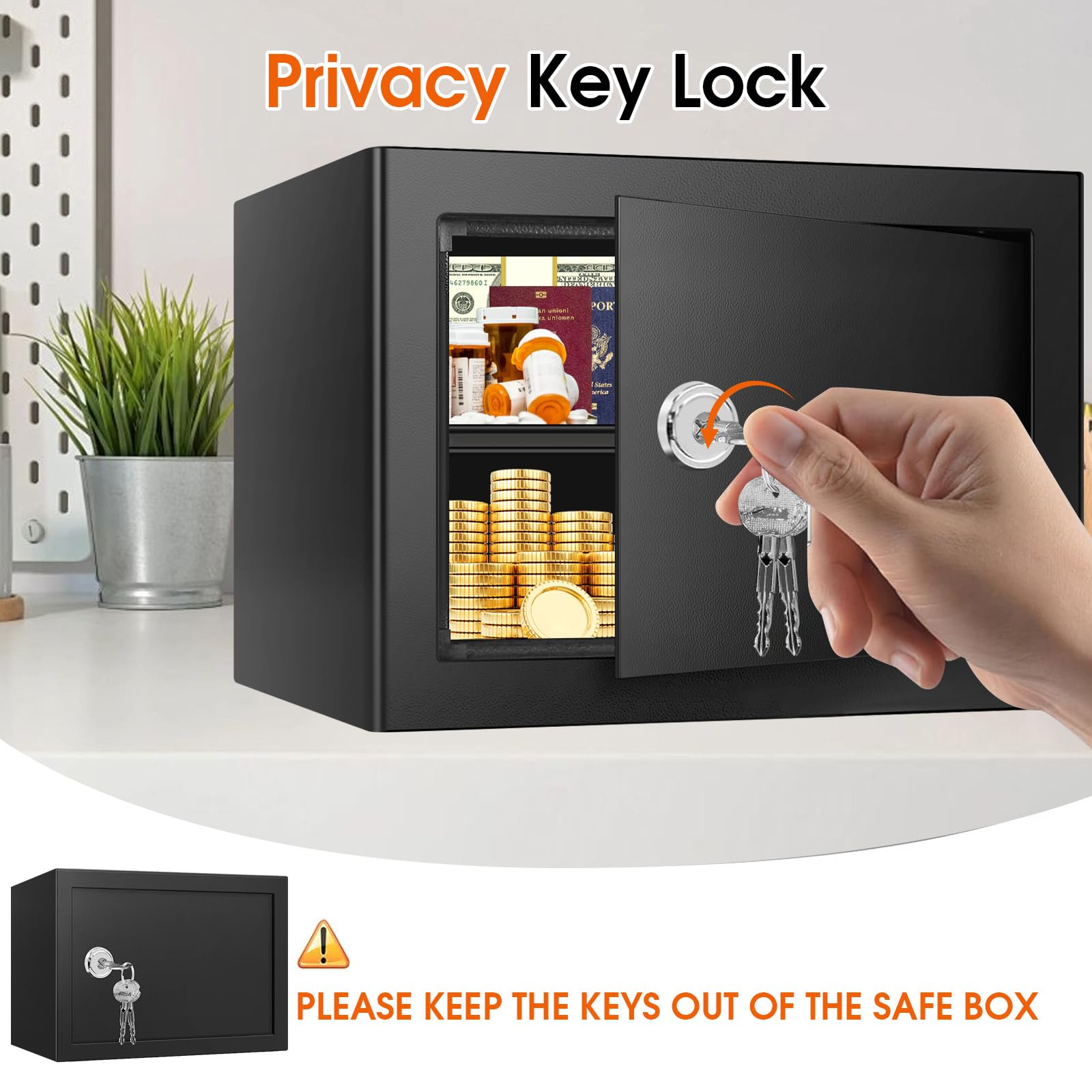 Psisuvry anti-pry hinges deter prying and protect valuables.