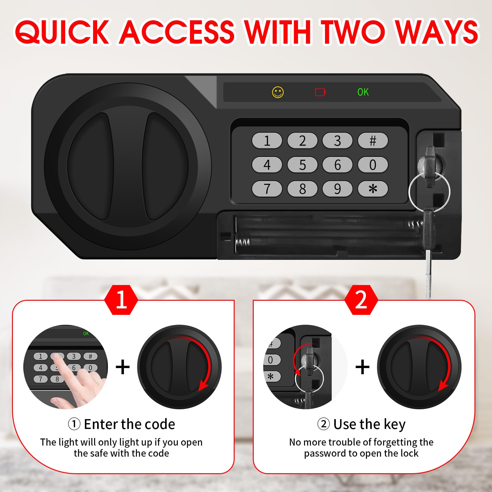 Psisuvry spare keys included for quick access in emergencies