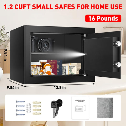 Psisuvry steel construction home safe guards valuables with reinforced steel and secure hinges