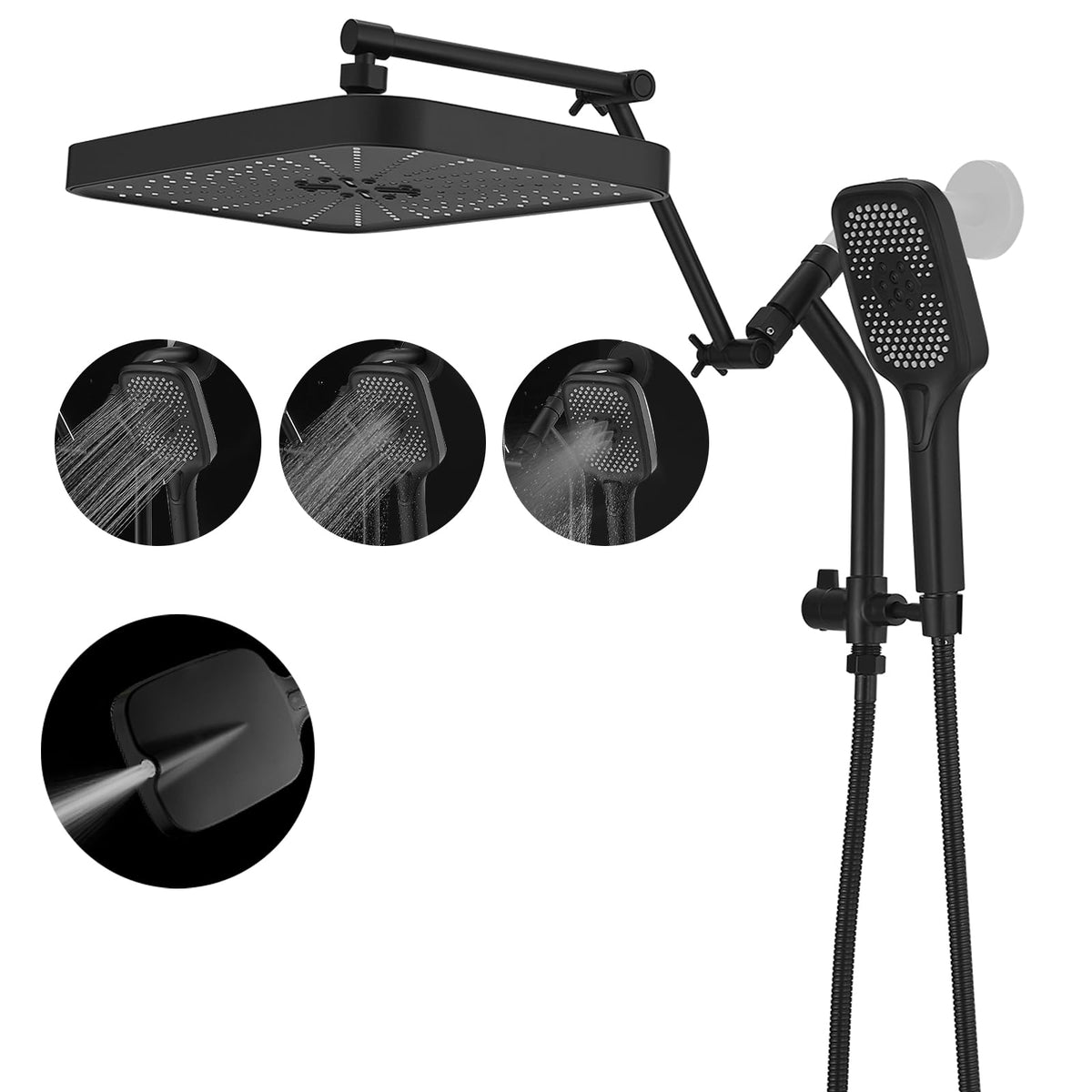 Psylc 14-inch high-pressure rain shower head delivers enveloping rainfall