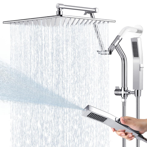 Psylc all-metal rain shower head chrome for powerful full-body coverage.