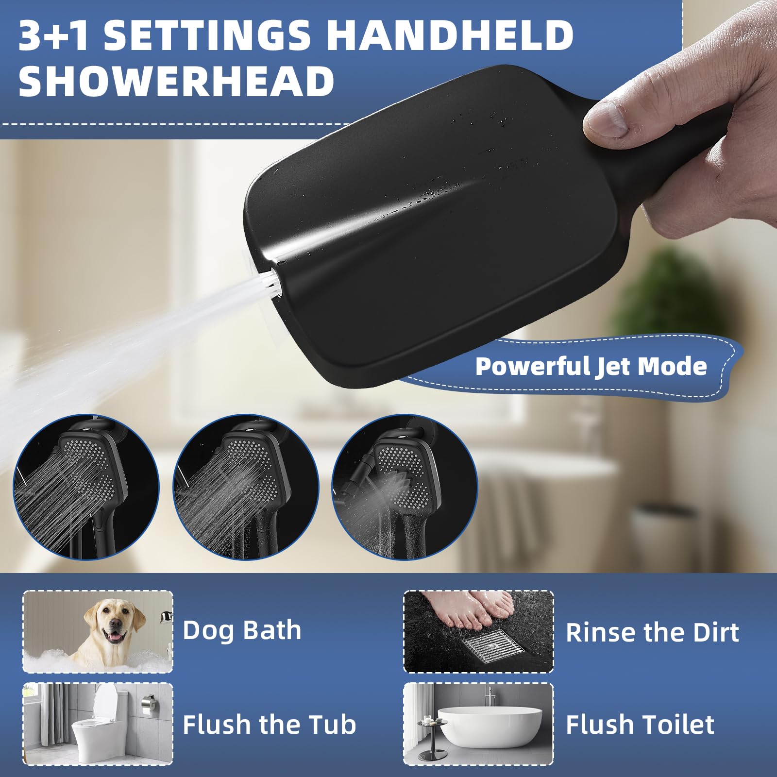 Psylc handheld spray with 3+1 settings for versatile cleaning