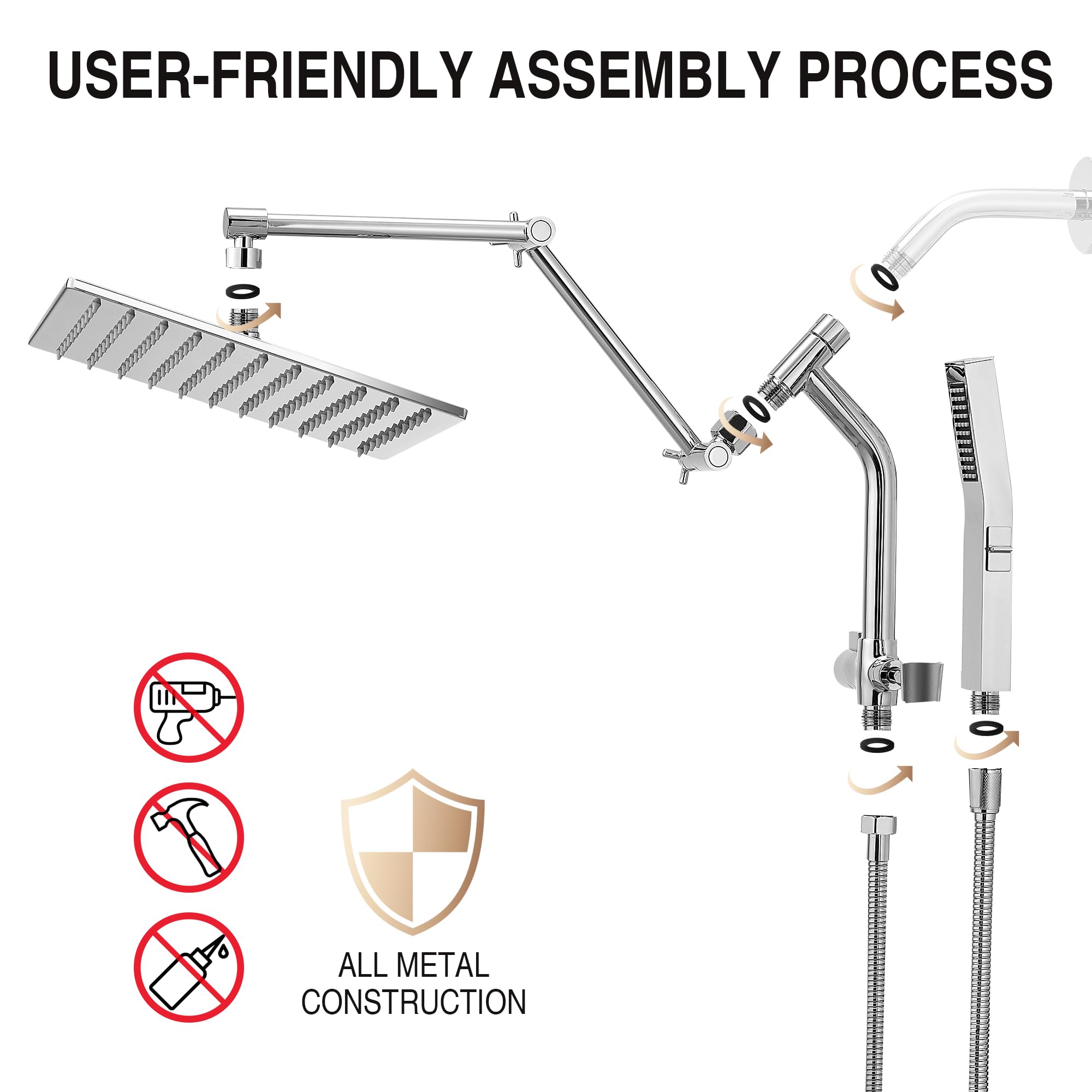 Psylc pressurized nozzles deliver consistent rainfall-like flow.